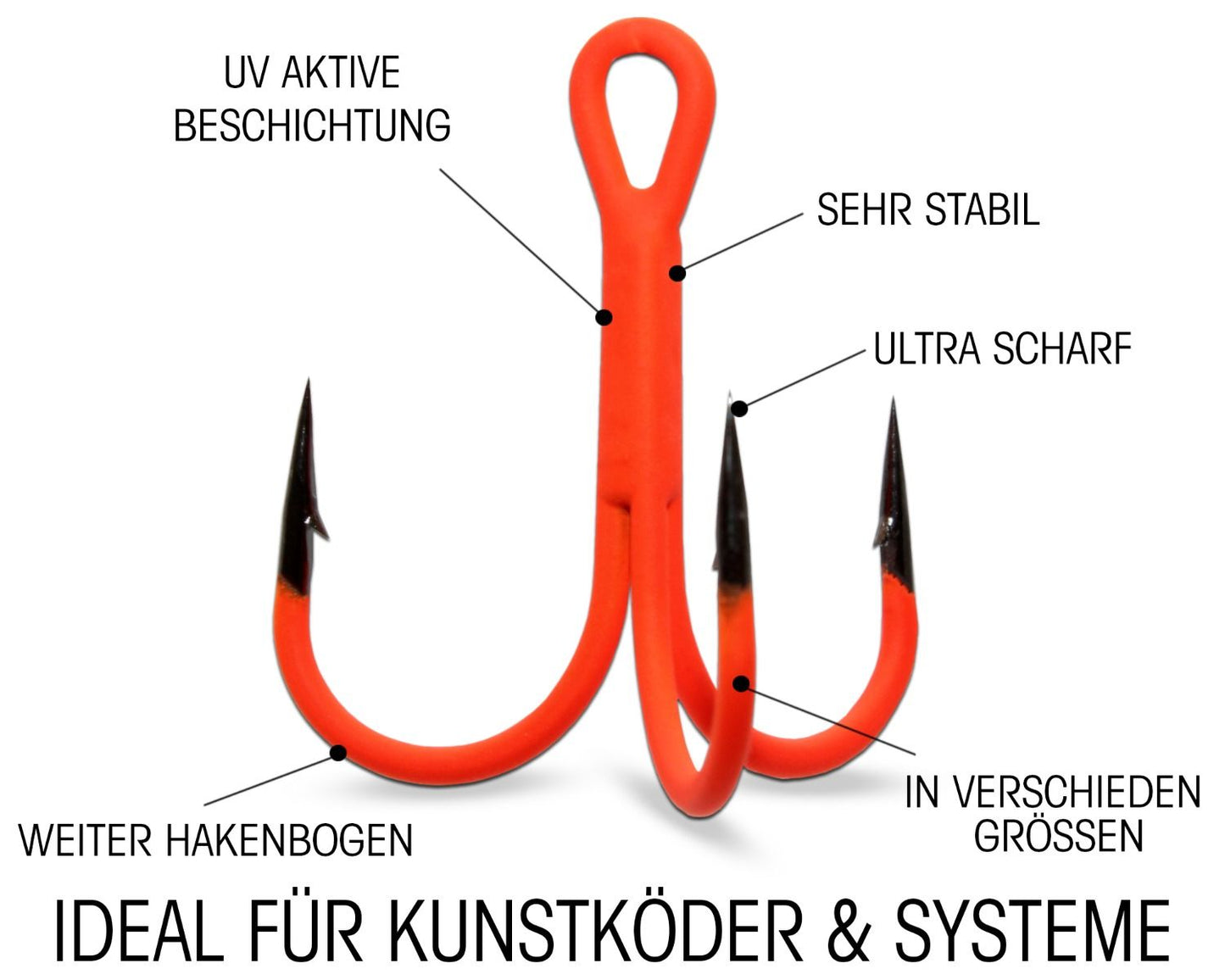 WDB UV Treble Hooks Drilling mit UV Beschichtung